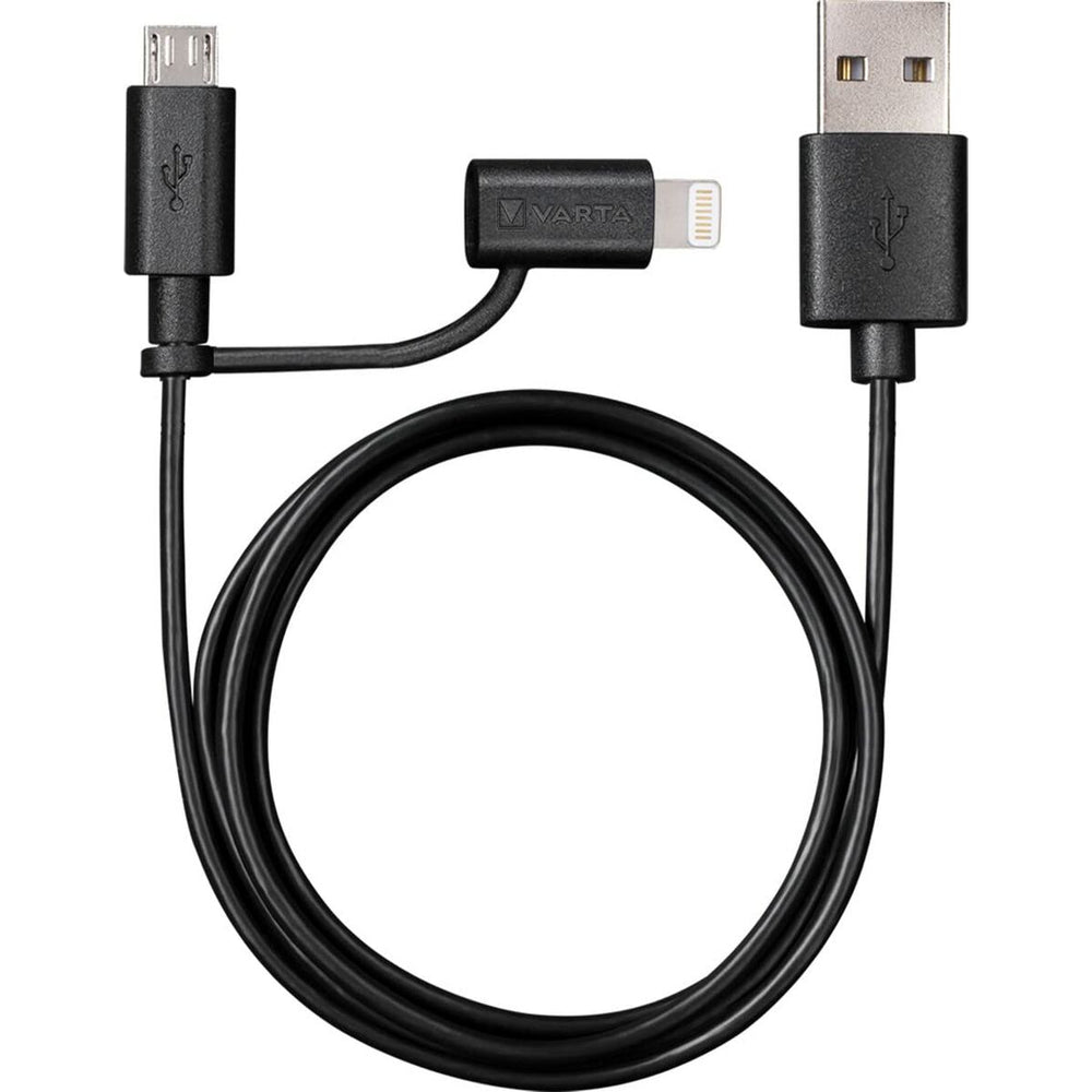 USB Cable to Micro USB and Lightning Varta 57943101401 1 m