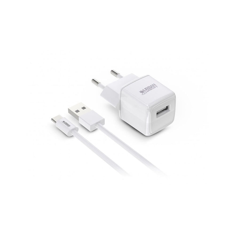 Wall Charger + USB-C Cable Urban Factory PSC25UF White 12 W