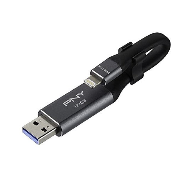 Pen Drive with Lightning Duo-link PNY 128 GB OTG Grey