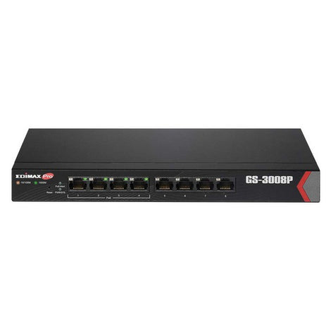 Desktop Switch Edimax GS-3008P LAN 10/100 Black (8 Ports)