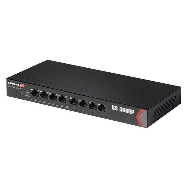 Desktop Switch Edimax GS-3008P LAN 10/100 Black (8 Ports)