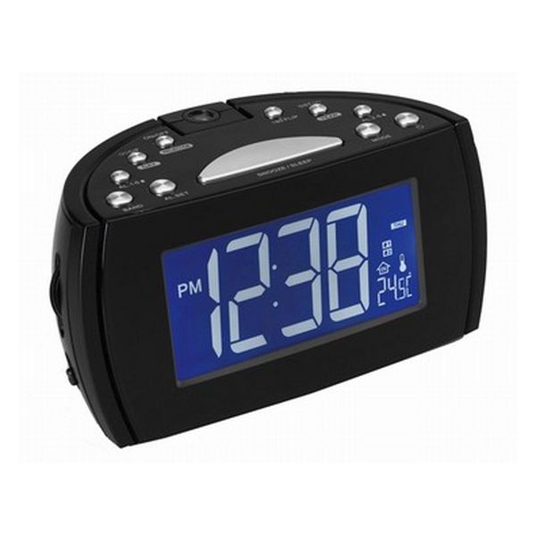 Radio Alarm Clock with LCD Projector Denver Electronics 224810 Black