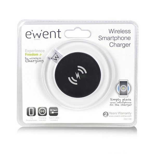 Cordless Charger Ewent EW1190 5W Transparent Black