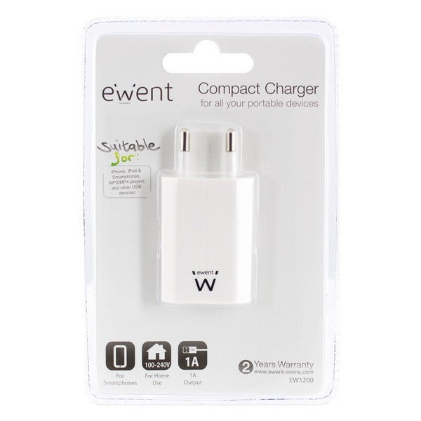 Wall Charger Ewent EW1200 100-240V White