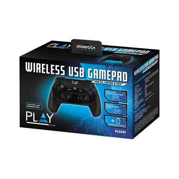 Wireless Gaming Controller Ewent PL3331 2.4 GHz 600 mAh PS3/PC Black