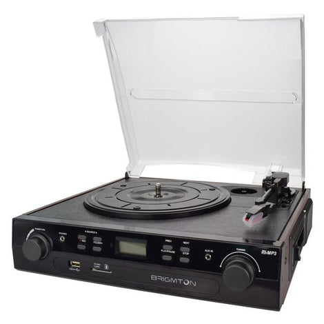 Record Player + Cassette Recorder BRIGMTON BTC-406REC USB SD/MMC Black