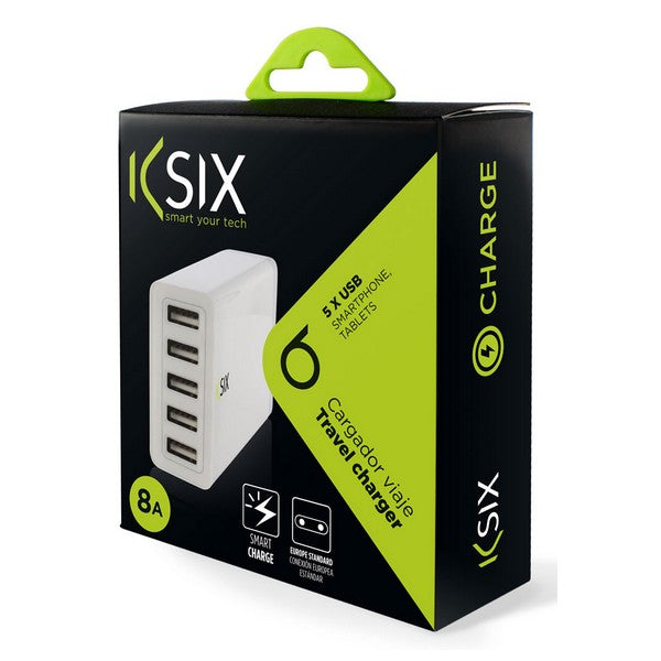 USB  Wall Charger 5 USB 8A White