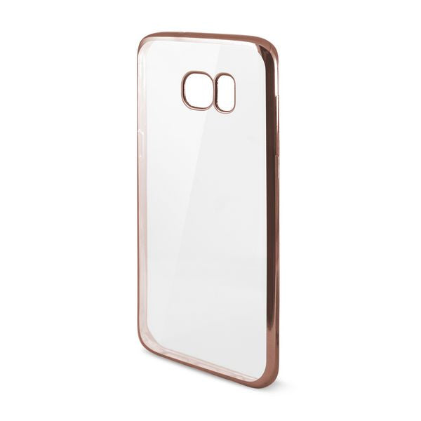 Mobile cover Samsung Galaxy S7 Edge Flex Metal TPU Transparent Rose gold Metallic