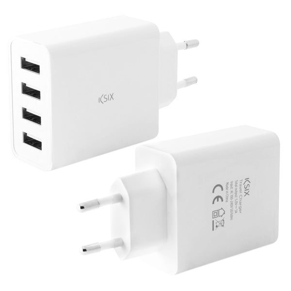 Wall Charger KSIX 4 USB 4.5A White