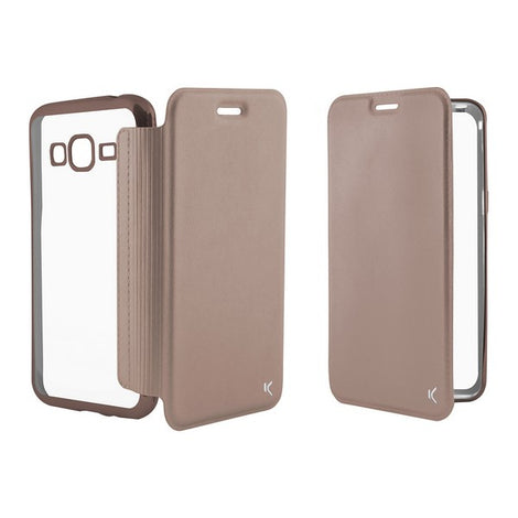 Folio Mobile Phone Case Galaxy J3 2016 Metal Rose gold