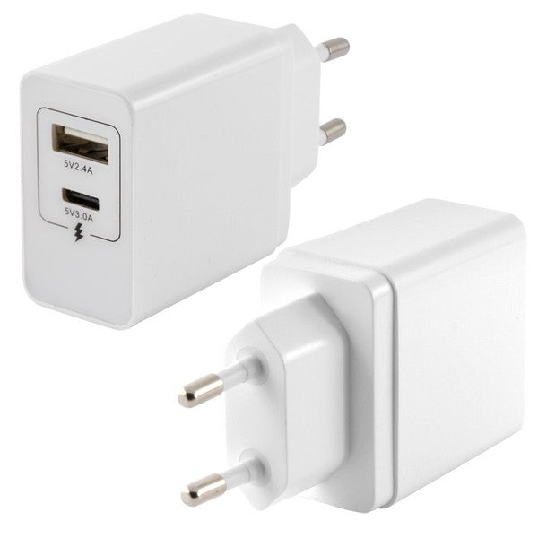 Wall Charger KSIX 2 USB White