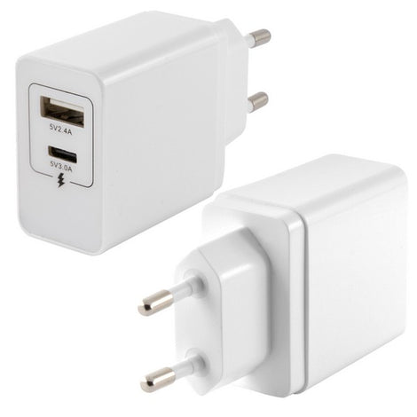 Wall Charger KSIX 2 USB White