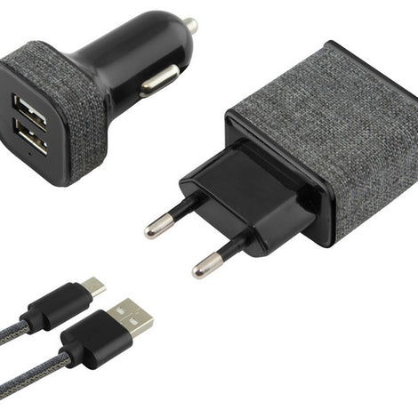 Set of Chargers (3 pcs) Black Grey