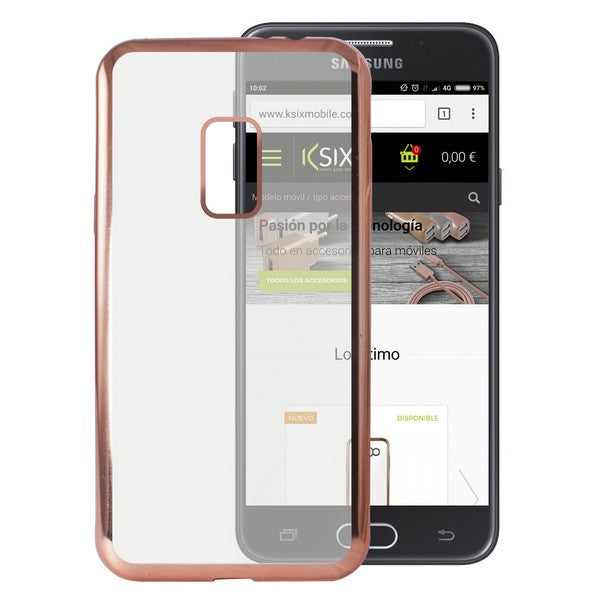 Mobile cover Samsung Galaxy J7 2017 Contact Flex Metal TPU Transparent Rose gold Metallic