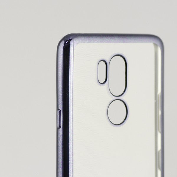 Mobile cover Lg G7 Flex Metal TPU Transparent Grey Metallic