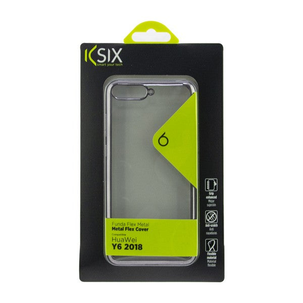 Mobile cover Huawei Y6 2018 KSIX Flex Metal Transparent