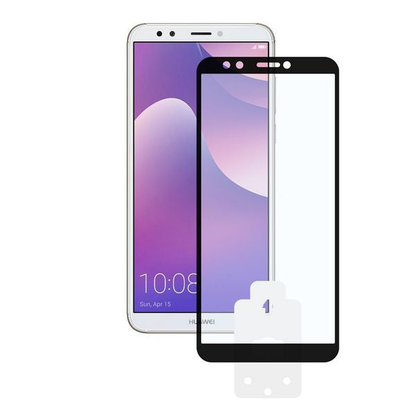 Tempered Glass Mobile Screen Protector Huawei Y7 2018 KSIX 2.5D Black