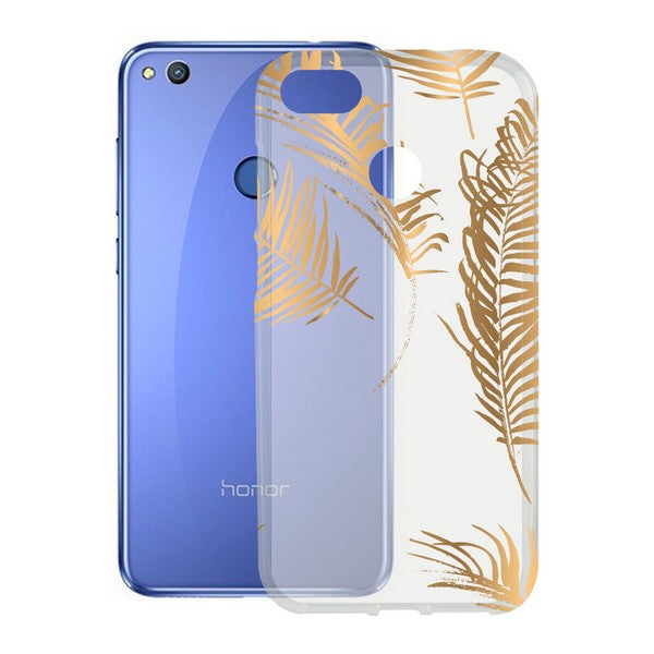 Mobile cover Honor 8 Lite KSIX Flex TPU Transparent Golden