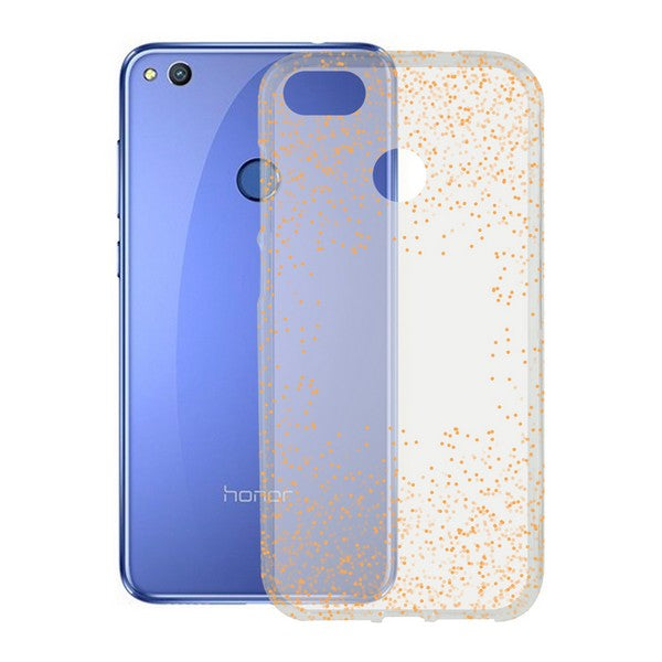 Mobile cover Honor 8 Lite KSIX Flex Lux Patt TPU Transparent Golden