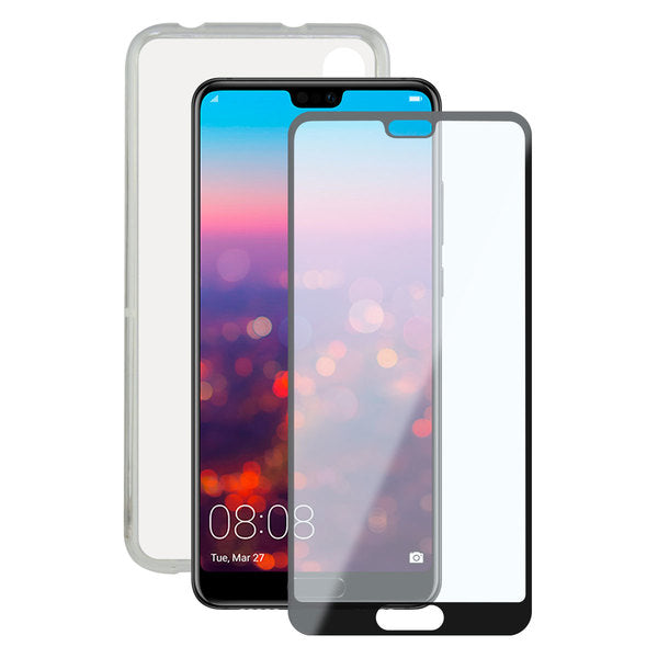 Tempered Glass Mobile Screen Protector + Mobile Case Huawei P20 Pro Contact