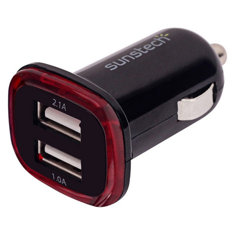 USB Car Charger Sunstech DCU10BK Black