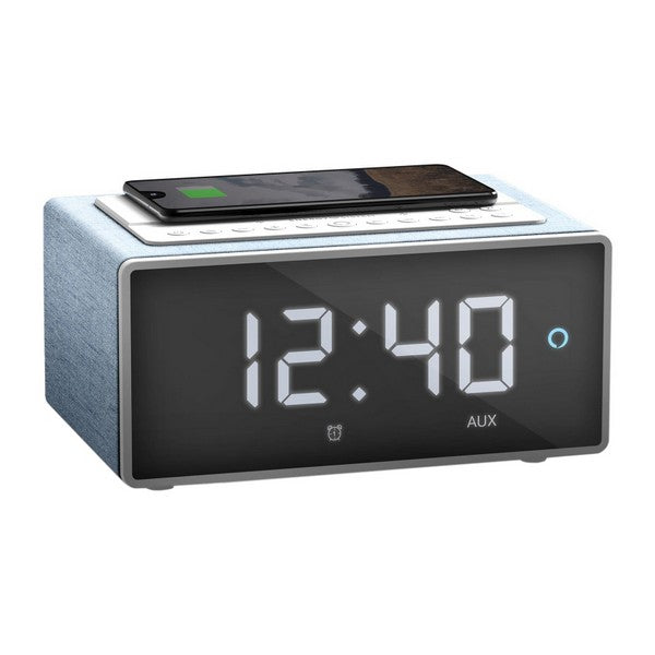 Clock-Radio with Wireless Charger Energy Sistem 448418 LED WiFi 10W Blue