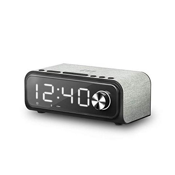 Clock-Radio with Wireless Charger Energy Sistem Speaker 4 Bluetooth 5.0 10W Black Silver