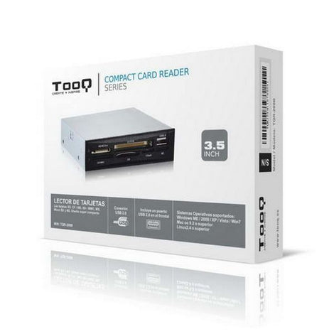 Internal Card Reader TooQ TQR-208B 3½" USB 2.0 Micro SD/M2 Silver Black