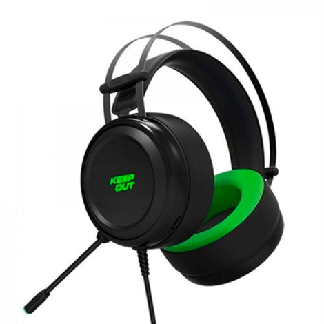 Gaming Headset with Microphone KEEP OUT HX10 Black Green