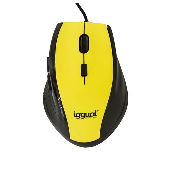 Optical mouse iggual IGG314975 WORK-1 1600 dpi USB 6 D Yellow