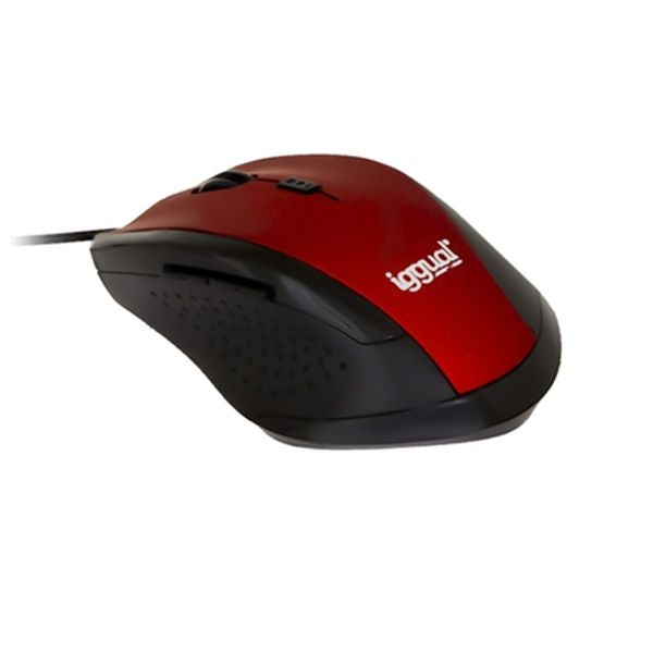 Optical mouse iggual IGG314999 WORK-1 1600 dpi USB 6 D Red