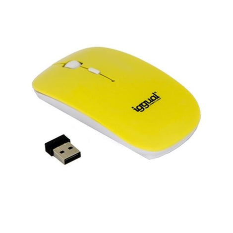 Optical Wireless Mouse iggual IGG315095 1600 dpi 2,4 G Yellow Flat