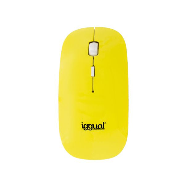 Optical Wireless Mouse iggual IGG315095 1600 dpi 2,4 G Yellow Flat