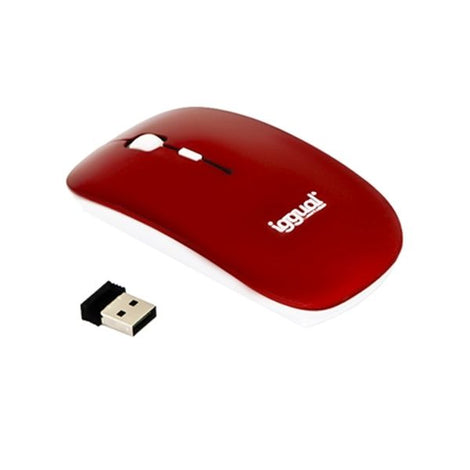 Optical Wireless Mouse iggual IGG315118 1600 dpi 2,4 G Red Flat