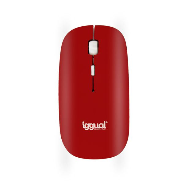 Optical Wireless Mouse iggual IGG315118 1600 dpi 2,4 G Red Flat