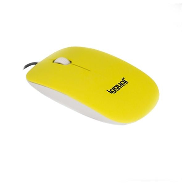 Optical mouse iggual IGG315149 SLIM-1 1000 dpi USB Yellow Flat