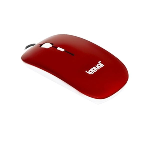 Optical mouse iggual IGG315163 SLIM-1 1000 dpi USB Red Flat