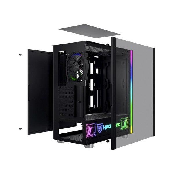 Micro ATX / Mini ITX / ATX Midtower Case Nfortec Caronte Pro RGB Black