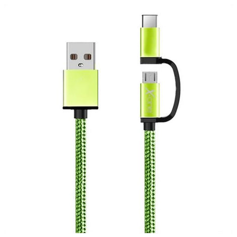 USB Cable to Micro USB and USB C Ref. 101134 Green