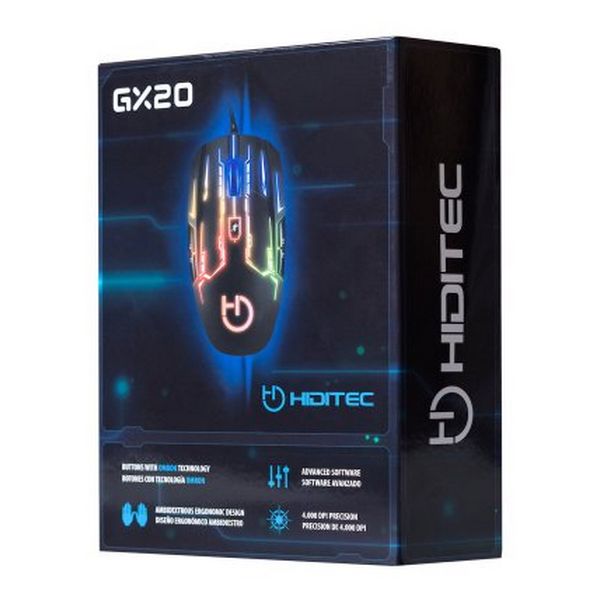 LED Gaming Mouse Hiditec GX20 4000 dpi Black