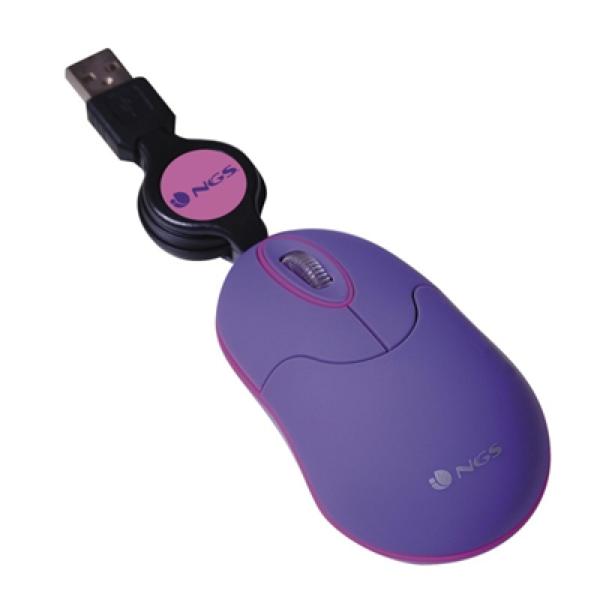 Retractable Optical Mouse NGS SINPURPLE 1000 dpi Purple