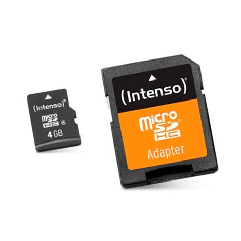 Micro SD Memory Card with Adaptor INTENSO 3413450 4 GB Class 10