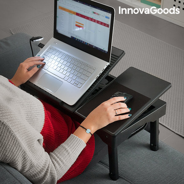 InnovaGoods Folding Portable Laptop Table with LED